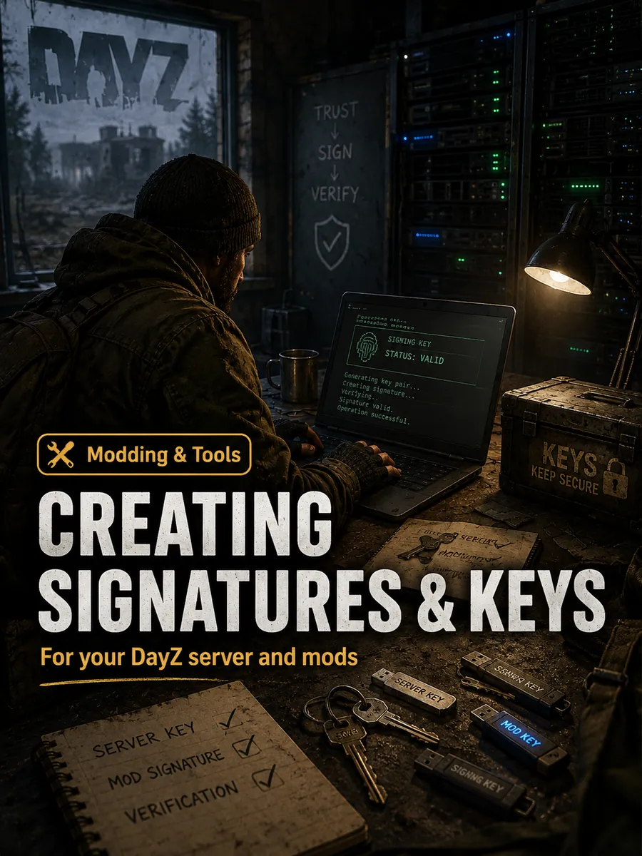 Créer des signatures (clés) pour votre serveur et vos mods DayZ